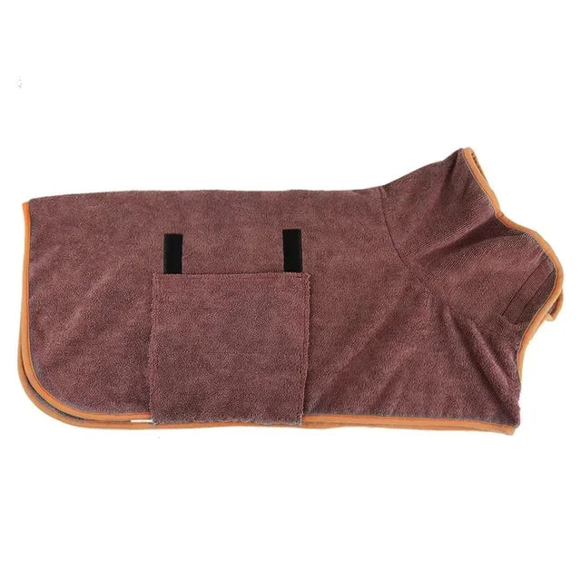 Quick-Dry Microfiber Pet Bathrobe Towel for Dogs & Cats
