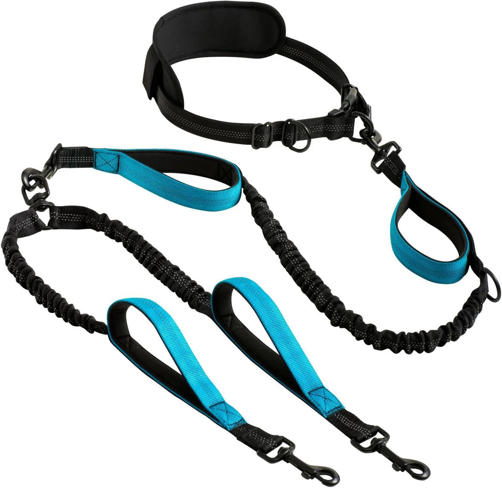 Shock-Absorbing Elastic Dog Leash – Explosion-Proof Dual Handle Running & Walking Rope