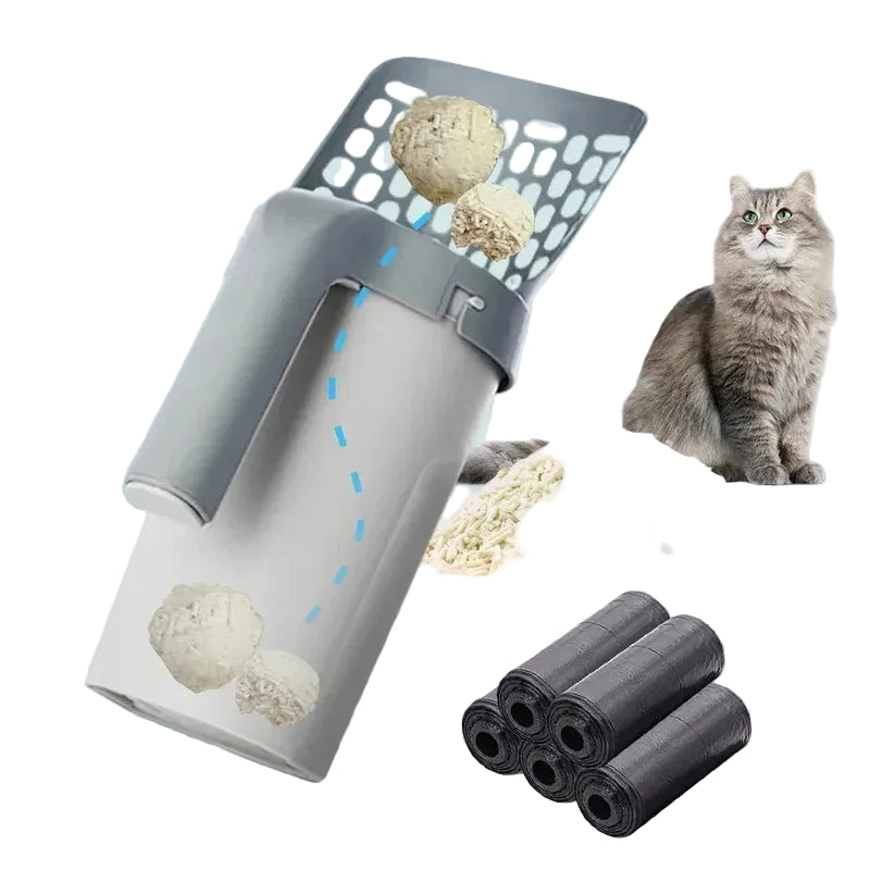 QuickScoop — Self-Cleaning Litter Box Shovel with Bags
