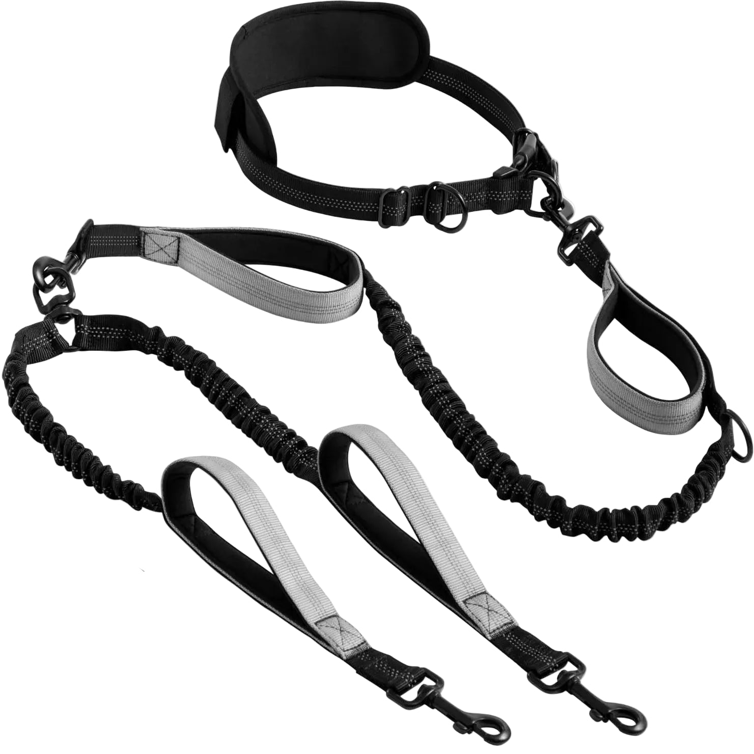 Shock-Absorbing Elastic Dog Leash – Explosion-Proof Dual Handle Running & Walking Rope