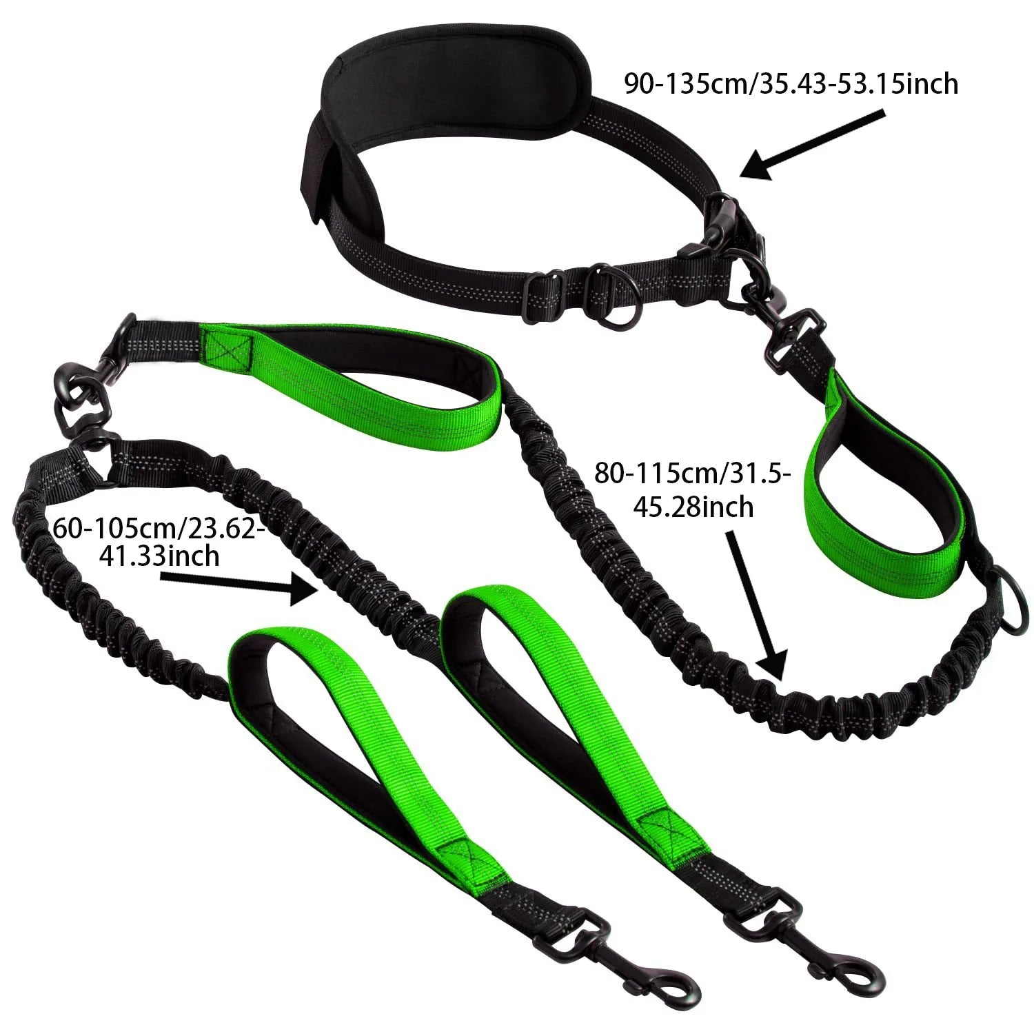 Shock-Absorbing Elastic Dog Leash – Explosion-Proof Dual Handle Running & Walking Rope
