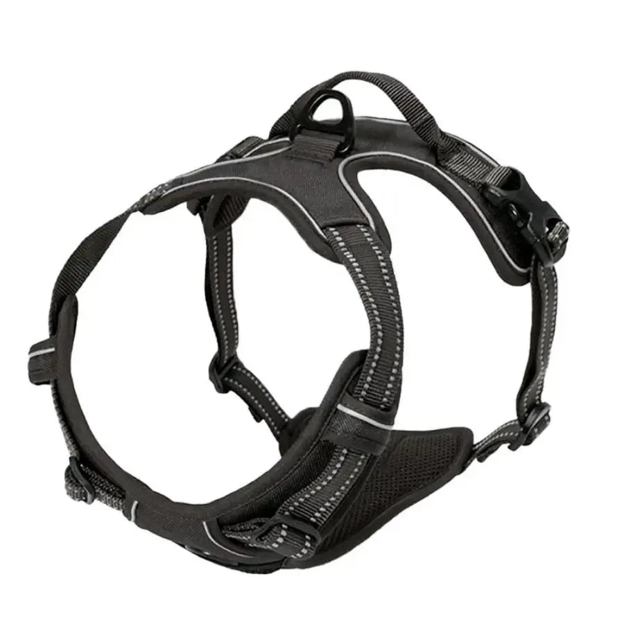 Adjustable Dog Harness & Collar Set with Leash – Leather Puppy Walking Vest for Small, Medium & Large Dogs